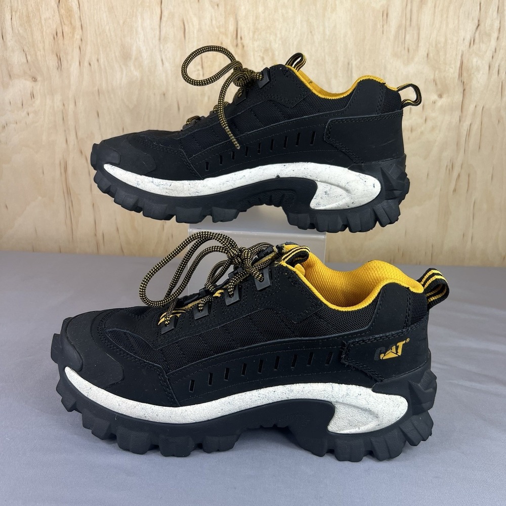 CAT Intruder US Mens Size 9.5 Womens 11 Black Work Casual Trainers Shoes P723901